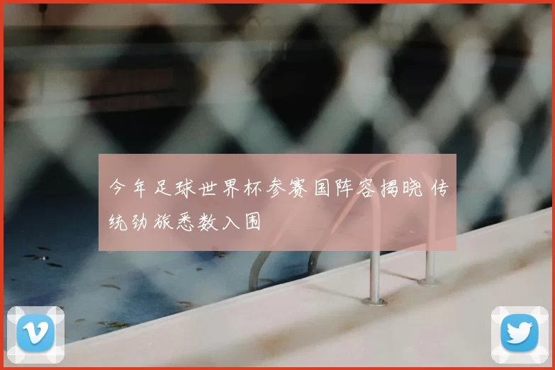 今年足球世界杯参赛国阵容揭晓 传统劲旅悉数入围